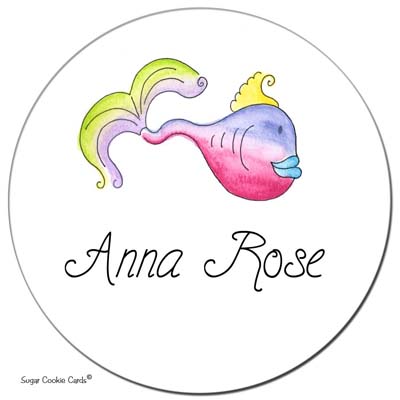 Sugar Cookie Gift Stickers - Rainbow Fish